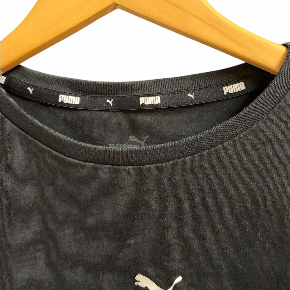 Puma Black Cropped Tee with Logo - Picture 3 of 5